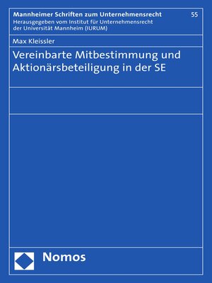 cover image of Vereinbarte Mitbestimmung und Aktionärsbeteiligung in der SE